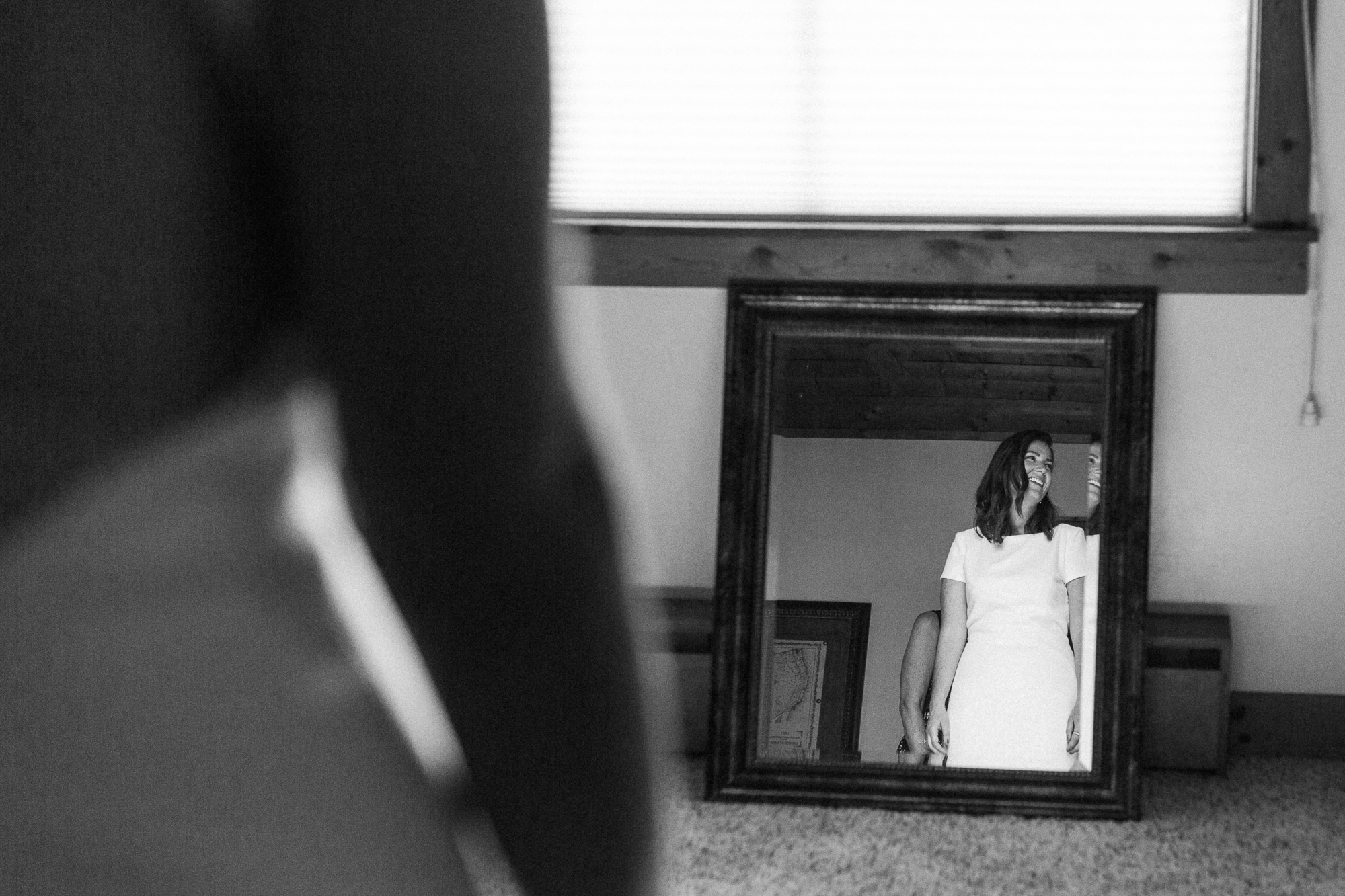 Bride Looking in Mirror.