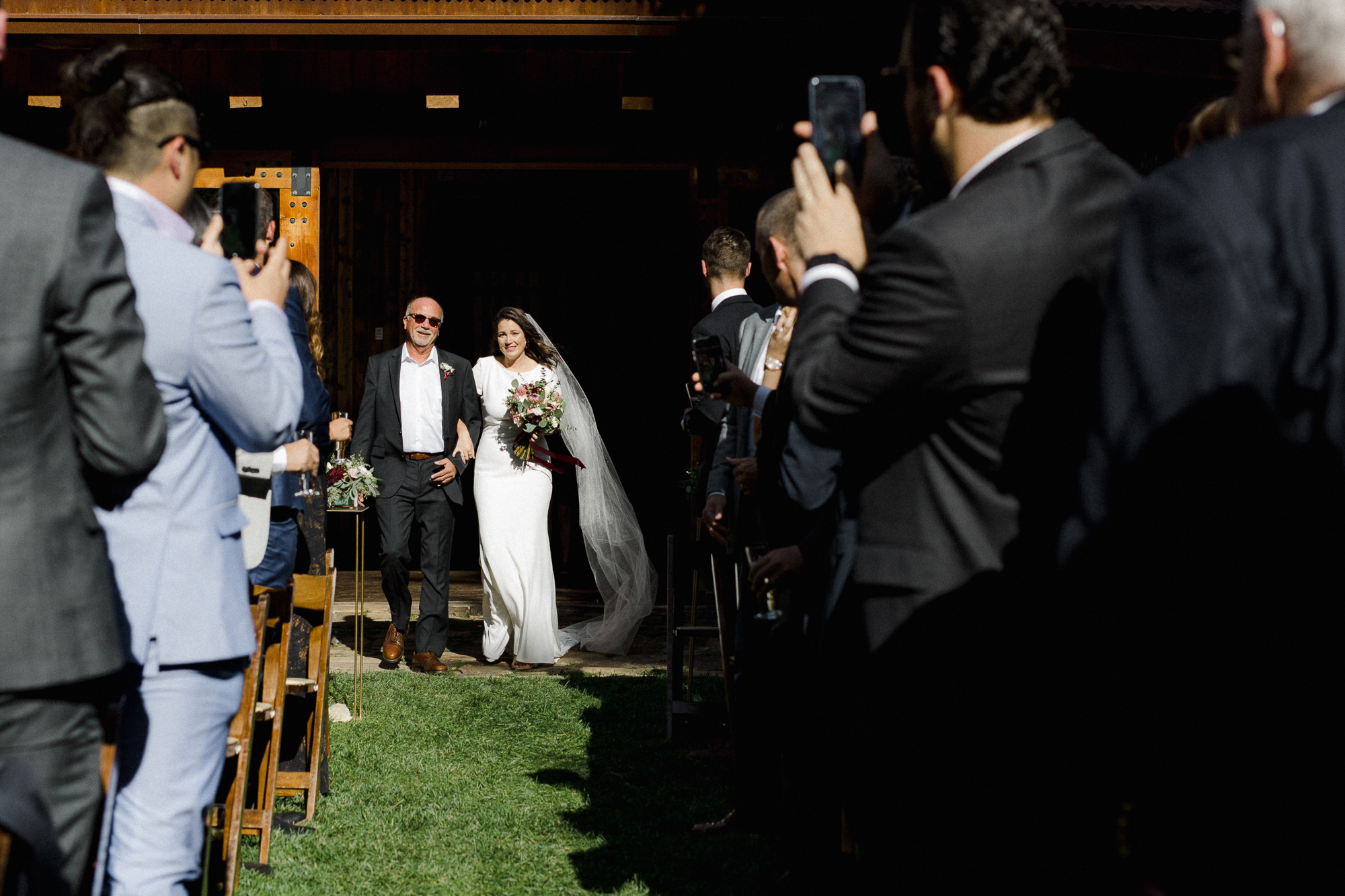 Bride and Dad walking down Isle.