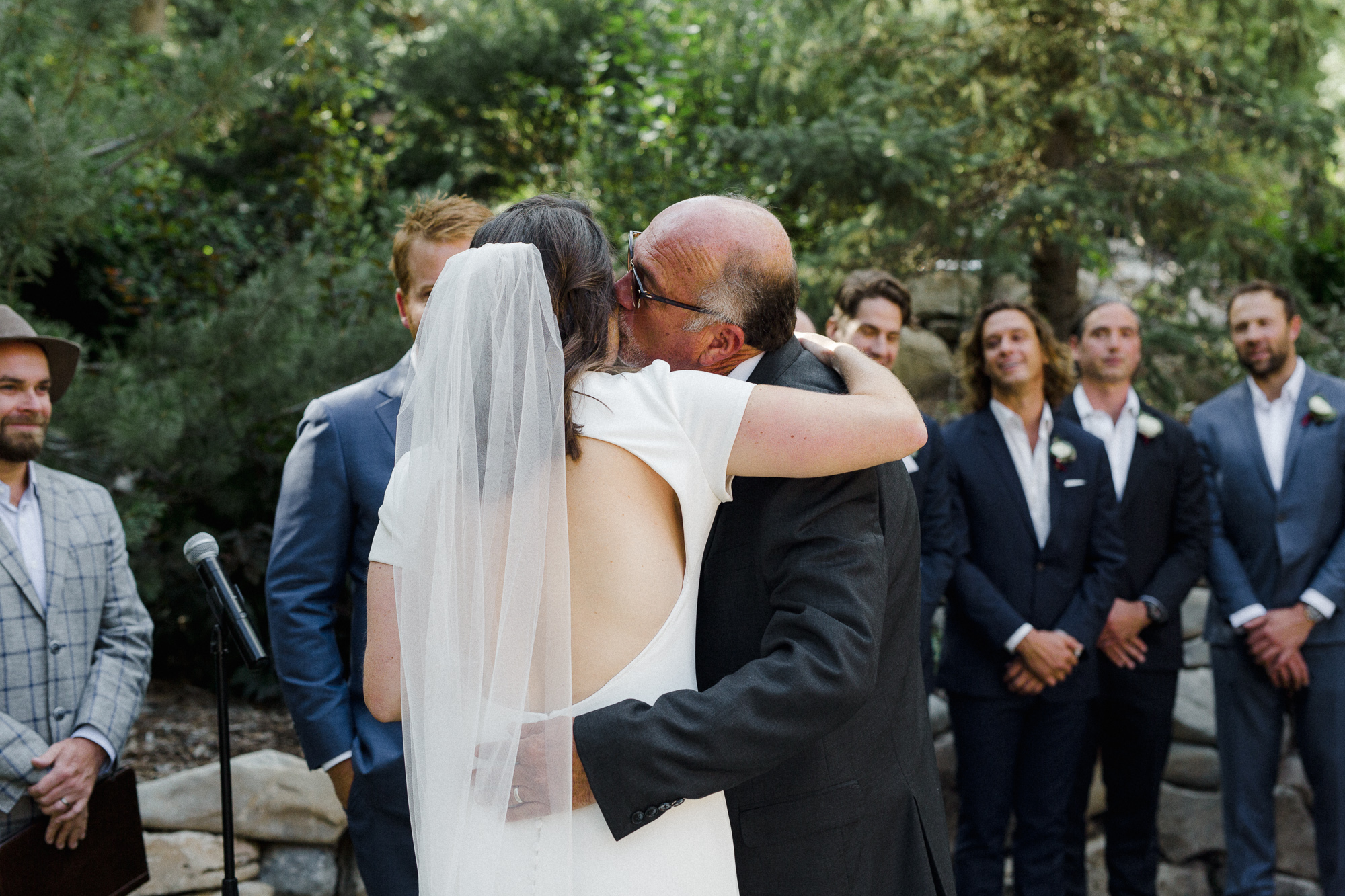 Bride kissing Dad.